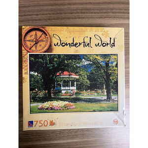 Sure-Lox Wonderful World Puzzle 750 Piece Spring Public Garden Gazebo New Sealed